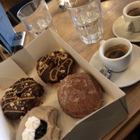 Snickez Donut, the Black cherry and the Vanilla Orange Blossom from January  #Veganuary at Mystifry in Basel