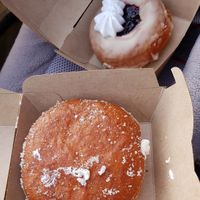 Cardamom vanilla cream donut & black cherry pancake donuts at Mystifry in Basel