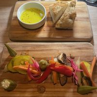 Pickled veg and focaccia   at Kome in Willemstad