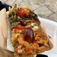 Traditional kind of pizza   at Fornet de la Soca in Mallorca