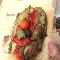 aubergine and tomato at Fornet de la Soca in Mallorca