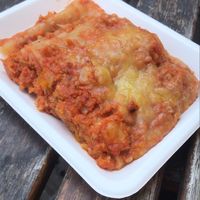 vegan lasagne at SaporiBio in Lugano