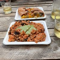 penne alla norma and quiche! at SaporiBio in Lugano