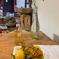 Polenta with seasonal vegetables at SaporiBio in Lugano