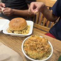 Mac n cheese and Mac burgerr  at Guerrilla Burger in Toronto