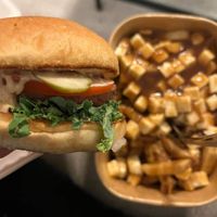 Poutine and Burger at Guerrilla Burger in Toronto