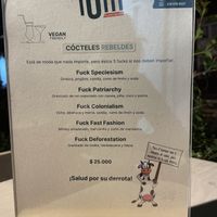 Rebel cocktails   at Iom Cocina Plant-Based in Bogota
