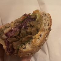 jerk seitan sandwich  at Brooklyn Standard Deli - Nassau Ave in Brooklyn