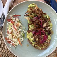 Avo and mushrooms on toast  at Salt House in Dikwella