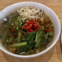 Mi Sup Aiam — spicy vegan chicken noodle soup!  at Kood Kolaborasi Untuk Desa in Denpasar