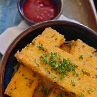 Polenta was amazing (but 5 pieces for 8£?) at The Chubby Cherub in Belfast