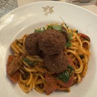 Spaghetti and “meatballs"  at The Chubby Cherub in Belfast