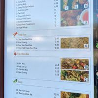 Menu at Thai Tara Express in Palmerston North