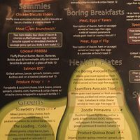 Food menu close up of most vegan oprions. Leaf icon indicates selection can be prepared vegan. at Loading... Gastrobrunch in St Cloud