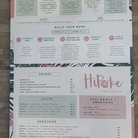 Menu at HiPoke Hawaiian Poke Bar in Gold Coast