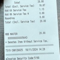 Receipt  #Veganuary at VegTalk in Genting Highlands