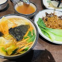 Dumpling Pan Mee Soup and Vegetarian Char Siew Noodles Dry  at VegTalk in Genting Highlands