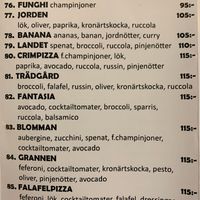 Vegan menu, March 2020. at Deli Italia Södermalm in Stockholm