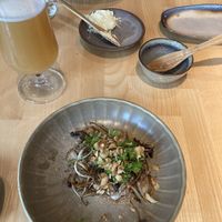 Bread with mushrooms  at Noot Nordik Kitchen in Gothenburg