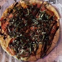 Vegan Margarita pizza  at The Tipsy Toboggan in Fall River