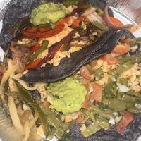 Veggie taco (left) and cactus taco (right)  at Blue Corn Tacos in Longmont
