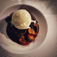 Brownies with vegan ice cream at Ivy Room  in Killarney