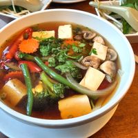 Vegan pho soup at Pho Basil in Boston