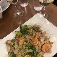 pad see ew with fried tofu made vegan (no egg, no oyster sauce)  at Pho Basil in Boston