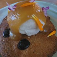 delicious dessert with Guanábana ice cream❤ at INA Restaurante in Medellin