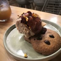 Chocolate chip cookies with ice cream at INA Restaurante in Medellin
