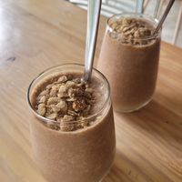 Smoothie de banano y café at INA Restaurante in Medellin