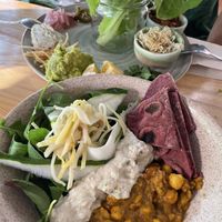 Bowl and tacos   at INA Restaurante in Medellin