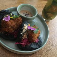 Bao buns with aubergine  at INA Restaurante in Medellin