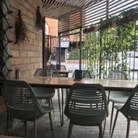 Outdoor seating  at INA Restaurante in Medellin