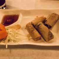 Fried veggie rolls (what’s left of them before I remembered a picture) - SO good!  at Chalerm Thai Bistro in Lakeport