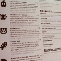 Menu options  at Loading in Brighton