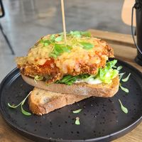 Schnitzel toastie at Staple in Altona