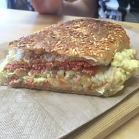 Egg and bacon roll at Staple in Altona