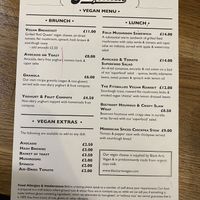 vegan menu at Fitzbillies - Trumpington in Cambridge