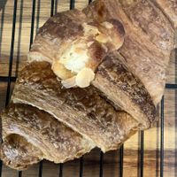 Almond croissant  at 33rd Street Coffee in Rotterdam