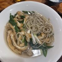 Tofu buckwheat noodle soup  at Genji-soba in Osaka