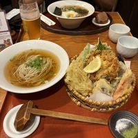 Vegetable Tempura Soba & Genji Sobaa  at Genji-soba in Osaka