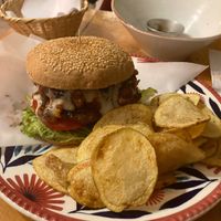One of the hamburgers at Madreselva in Bogota