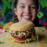 Las mejores hamburguesas veganas en Cali!!!! at Madreselva in Bogota