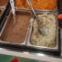 Rice and beans at Amelia's Taqueria in Boston