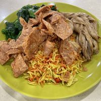 黃姜飯 with 3 veg for $4.00 only.  at Vege Story 斋之传说 - Woodlands in North Singapore