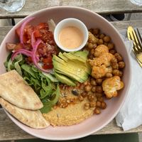 Spiced cauliflower bowl  at Vegbox Cafe in Exeter
