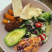 The falafel salad bowl at Vegbox Cafe in Exeter