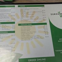 Menu at Sunshine Vegan Eats in Buffalo