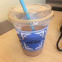 Iced Vanilla Latte with Oatmilk at Caffe Nero in Boston